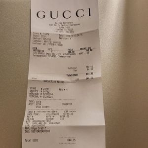 Gucci receipt